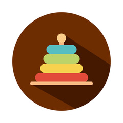 pyramid pieces toy object for small children to play, block and flat style cartoon