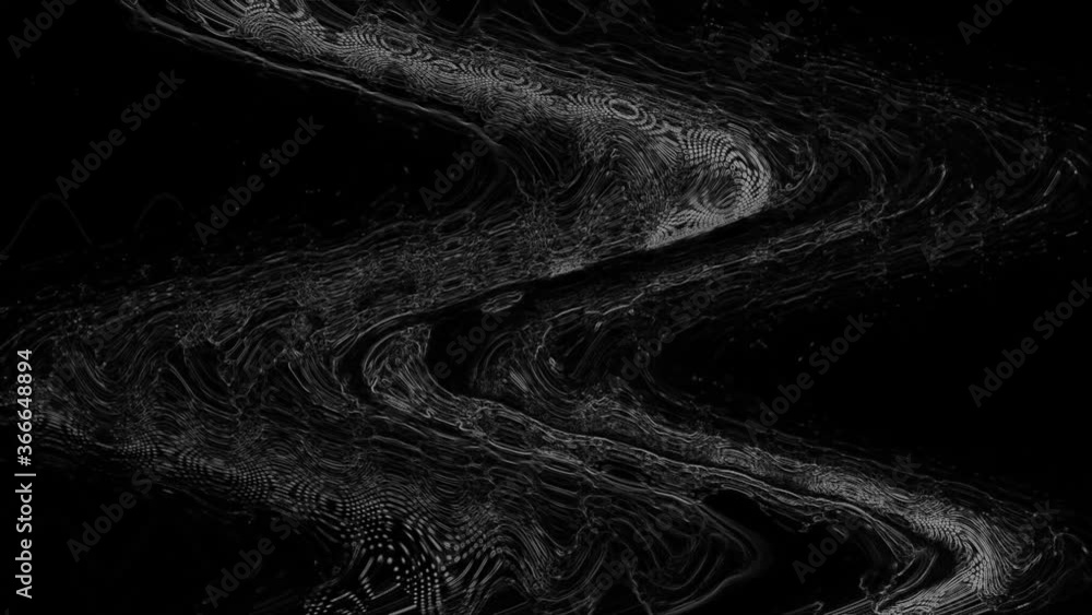 Poster white abstraction curves on a black background