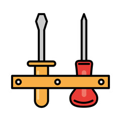 phillips and flathead screwdrivers tool repair maintenance and construction equipment line and fill