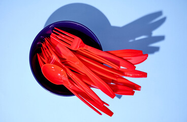 Obraz na płótnie Canvas Plastic Cutlery