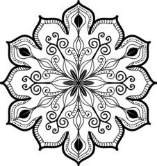 Creative mandala design. Black and white mandala.Mandalas for coloring book. decorative element.