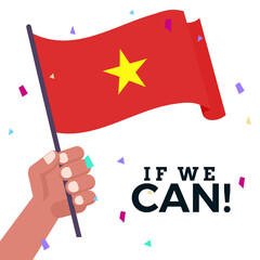 Waving flag of Vietnam