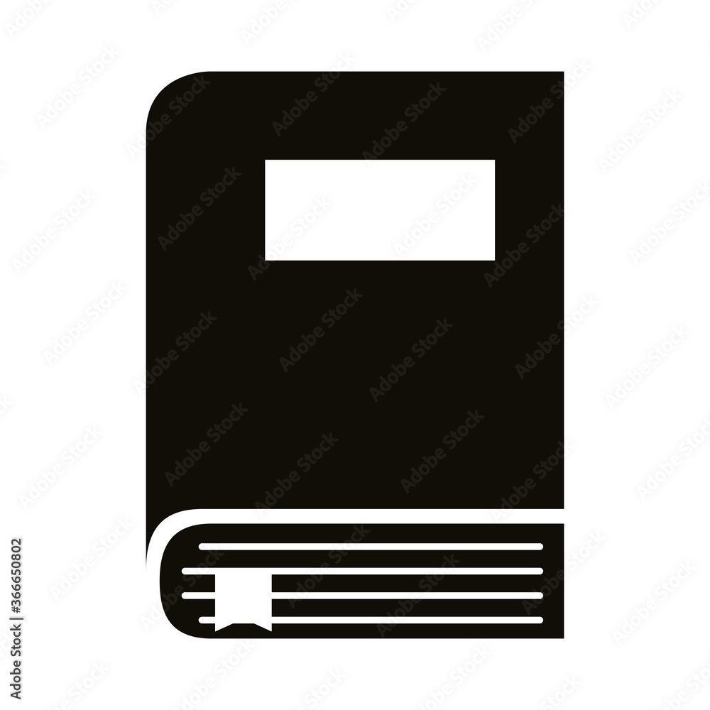 Sticker book school supply silhouette style icon