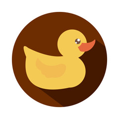 rubber duck toy object for small children to play, block and flat style cartoon