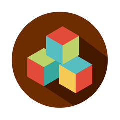 Obraz premium cubes toy object for small children to play, block and flat style cartoon