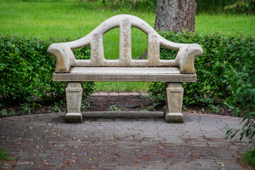 stylized bench in the park