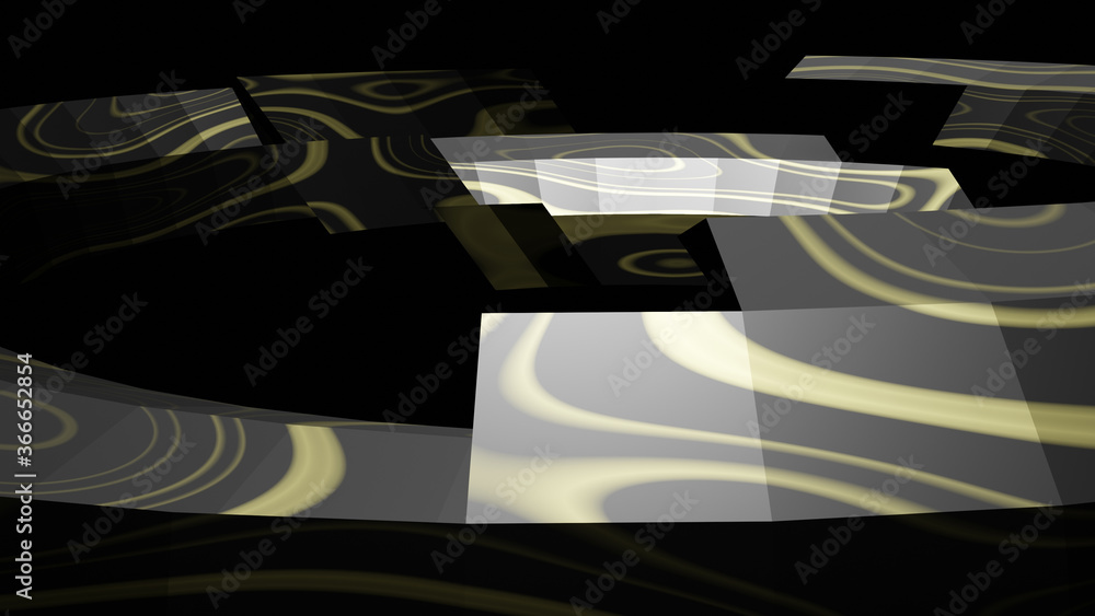 Poster illustration graphic of closeup abstract seamless loop of 3d render object with beautiful texture or