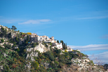 Fototapeta na wymiar View of the country of Eze in the French Riviera France