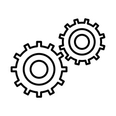 gears tool repair maintenance and construction equipment line style icon