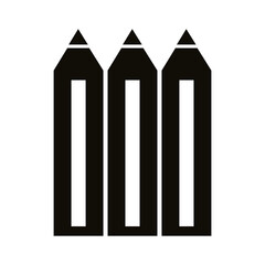 pencils colors school supplies silhouette style icon