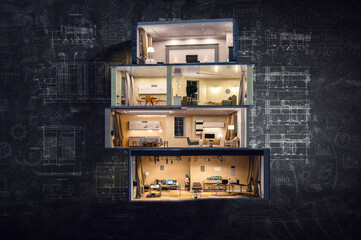 Real estate concept . Mixed media