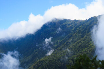 Mountain top view and cloud