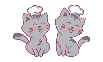 Cute cat with a chef's hat