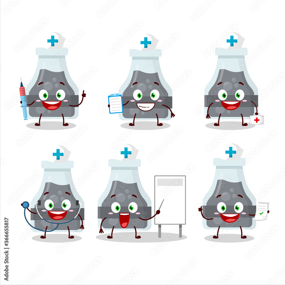 Canvas Prints doctor profession emoticon with black potion cartoon character