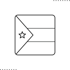 Djibouti square flag vector icon in outlines 