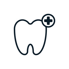 Dental care, teeth outline icons. Vector illustration. Editable stroke. Isolated icon suitable for web, infographics, interface and apps.