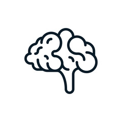 Brain outline icons. Vector illustration. Editable stroke. Isolated icon suitable for web, infographics, interface and apps.