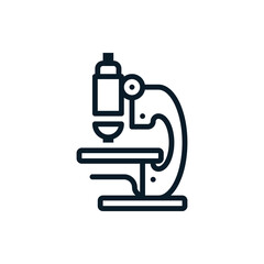 Microscope outline icons. Vector illustration. Editable stroke. Isolated icon suitable for web, infographics, interface and apps.