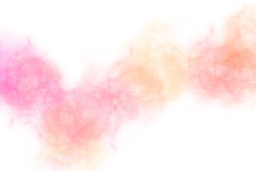 Abstract pink watercolor on white background.The color splashing in the paper.It is a hand drawn.
