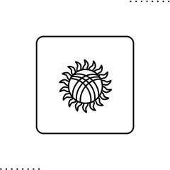 Kyrgyzstan square flag vector icon in outlines 
