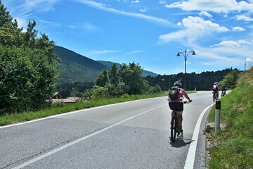Italy-views on the cyclists near Tavodo