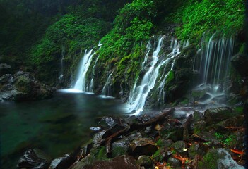Air Terjun Langkuik Tamiang Waterfall in Malalak West Sumatera