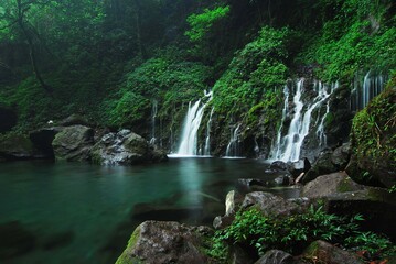 Air Terjun Langkuik Tamiang Waterfall in Malalak West Sumatera