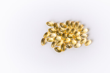 Gel pills on white