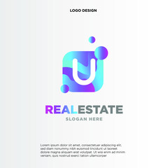 Letter U With Bubble, Initial Letter Logo For Your Company Name, Alphabet Logo Template Ready For Use, Modern Initial Logo