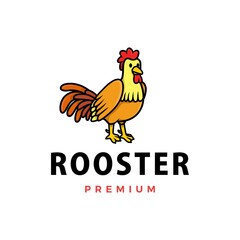 Fototapeta na wymiar cute rooster cartoon logo vector icon illustration