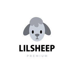Fototapeta premium cute little sheep cartoon logo vector icon illustration