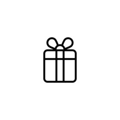 Gift Icon  in black line style icon, style isolated on white background