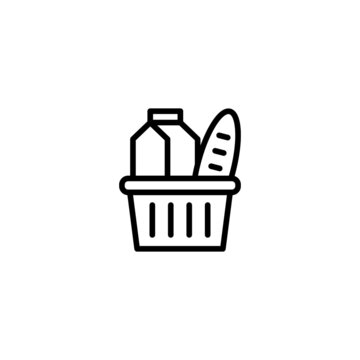 recommend clip art: Groceries Icon  in black line style icon, style isolated on white background