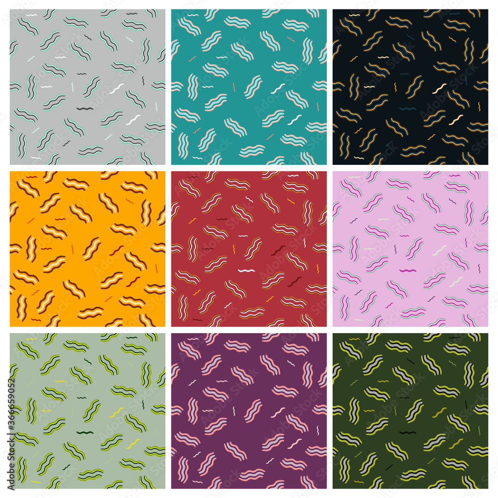 Poster abstract river flow seamless pattern with modern colour combinations. modern geometric, minimalist, 