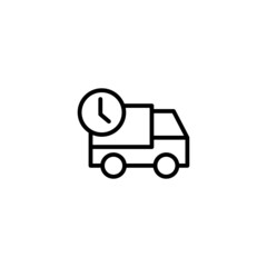 Schedule Pickup Icon  in black line style icon, style isolated on white background