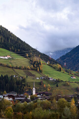 beautiful view of mountain alpine villages