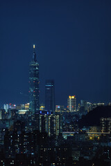 Fototapeta na wymiar Taipei, Taiwan Night View - Asia business city concept image, modern cityscape building in Taipei, Taiwan.