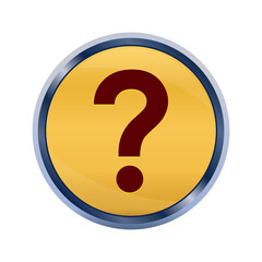 Question mark icon super yellow round button illustration