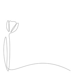 Flower on white background. Vector illustration