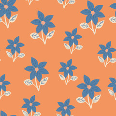 Fototapeta na wymiar seamless floral pattern with hand drawn tickseed flower. creative floral designs for fabric, wrapping, wallpaper, textile, apparel.