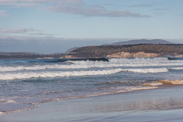pristine untouched Australian beach in Marion Bay in Tasmania with no people