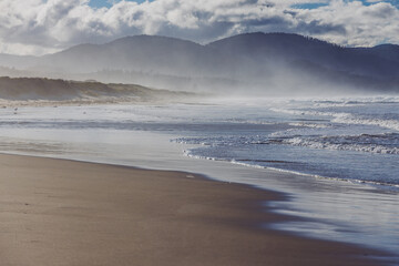 Fototapeta na wymiar pristine untouched Australian beach in Marion Bay in Tasmania with no people