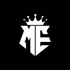me logo monogram shield shape with crown design template