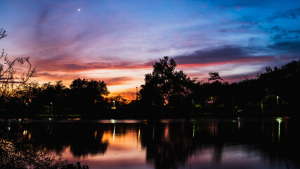 sunset over the river