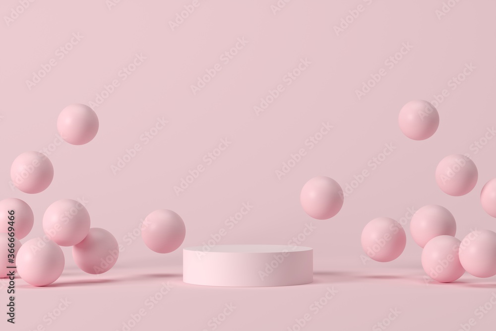 Poster minimal background, mock up scene with podium geometry shape for product display. 3d rendering