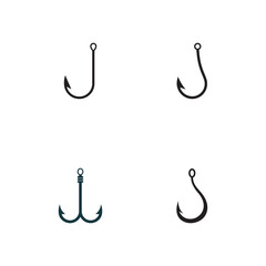 Fishing hook icon design template vector