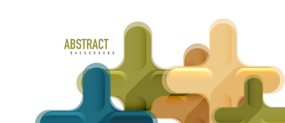 Glossy multicolored plastic style cross composition, x shape design, techno geometric modern abstract background. Trendy abstract layout template