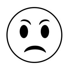 angry emoji with red face line style icon