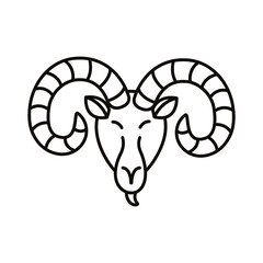 Fototapeta premium aries zodiac sign line style icon