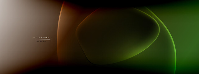 Vector abstract background - liquid bubble shapes on fluid gradient with shadows and light effects. Shiny design template for text